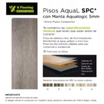 Piso Vinílico Kflooring AquaL  5.7 mm SPC Tránsito Comercial Intenso Click 2.257 m² - Imagen 3