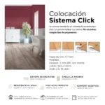 Piso Vinílico Kflooring AquaL  5.7 mm SPC Tránsito Comercial Intenso Click 2.257 m² - Imagen 4