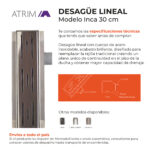 Desagüe Lineal Atrim Aqua Inca 30 cm Acero Inoxidable Mate - Imagen 3