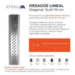 Desagüe Lineal Atrim Aqua Diagonal 70 cm Acero Inoxidable - Imagen 3