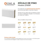 Zócalo de Pino Kflooring Prepintado 69 mm Blanco - Imagen 2