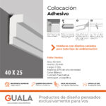 Moldura Decorativa 40x25 mm EPS Blanco Tira 2 m - Imagen 5