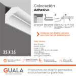 Moldura Decorativa 35x35 mm EPS Blanco Tira 2 m - Imagen 5