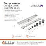 Desagüe Lineal Atrim Aqua Inca 60 cm Acero Inoxidable Mate - Imagen 7
