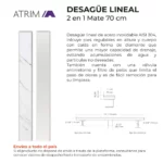 Desagüe Lineal Atrim 2 en 1 Aqua 70 cm Acero Inoxidable Mate - Imagen 5