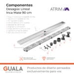 Desagüe Lineal Atrim Aqua Inca 90 cm Acero Inoxidable Mate - Imagen 7