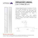 Desagüe Lineal Atrim 2 en 1 Aqua 90 cm Acero Inoxidable Mate - Imagen 5