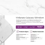 Caja Vinilanato Decorativo Autoadhesivo 60x120 Mármol Calacata 10.8 m² - Imagen 5