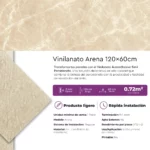 Vinilanato Decorativo Autoadhesivo 60x120 Placa de Mármol Arena - Imagen 5