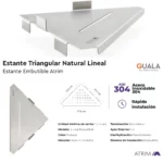 Estante Esquinero Triangular Lineal Atrim Embituble Esmerilado 21,5 cm - Imagen 4
