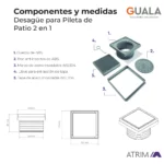 Desagüe para Pileta de Patio Atrim 2 en 1 Acero Inoxidable Mate - Imagen 7