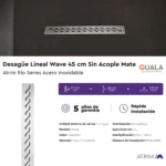 Desagüe Lineal Atrim Rio Wave 45 cm ABS y Acero Inoxidable Sin Acople - Imagen 4