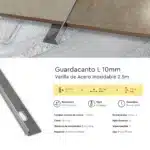 Perfil Guardacanto en L Frigg Kronos 10mm Varilla de Acero Inoxidable 2.5m - Imagen 5