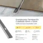 Perfil Guardacanto Terminación Cuadrada Frigg Kronos 12x15mm Varilla de Acero Inoxidable 2.5m - Imagen 5