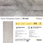 Piso Flotante Frigg Vision Gris Claro 8 mm HDF Simil Madera Alto Tránsito Click 2.71 m² Caja - Imagen 4