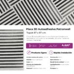 Pack x10 de Placas 3D Autoadhesivas Lifewall 67x67 cm Polietileno Expandido Patronwall Topak 4.4m² - Imagen 6