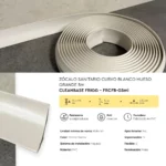 Zócalo Sanitario Curvo Blanco Hueso Grande CleanBase Frigg 4.5 cm 5m - Imagen 5
