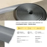 Zócalo Sanitario Curvo Gris Grande CleanBase Frigg 4.5 cm 5m - Imagen 5