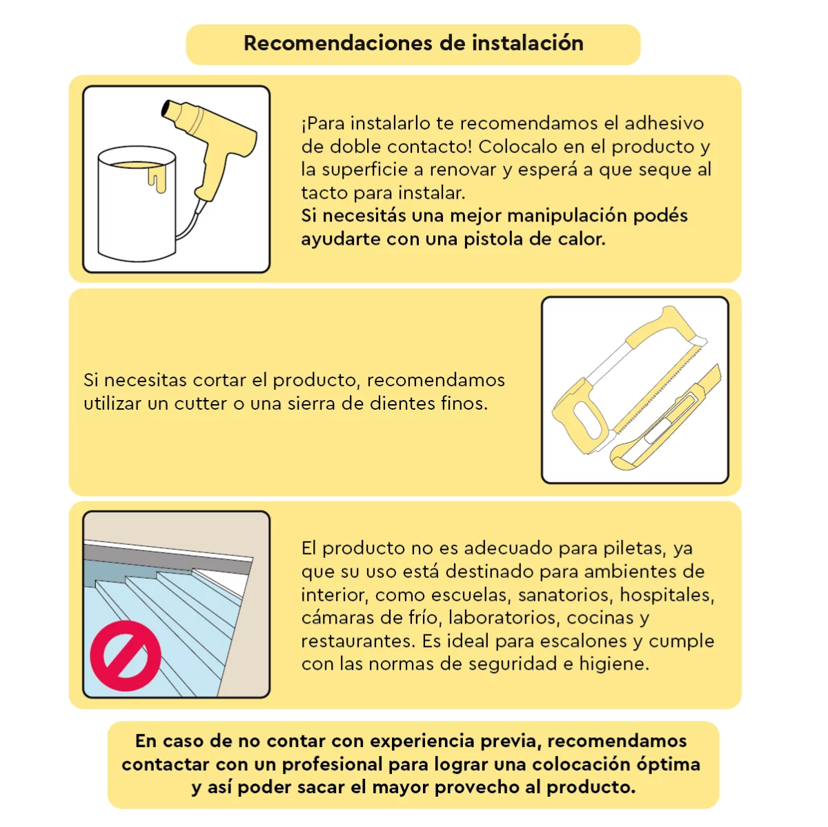 Recom. instalación