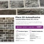 Placa 3D Autoadhesiva Classical Brick Plomo Revestimiento Lifewall 70x70 cm Pack x10 - Imagen 5