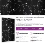 Vinilanato Autoadhesivo Decorativo 30x60 Marquina Pack x 10 Lifewall 1.8 m² - Imagen 7