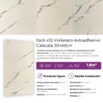 Vinilanato Autoadhesivo Decorativo 30x60 Calacata Pack x 10 Lifewall 1.8 m² - Imagen 6