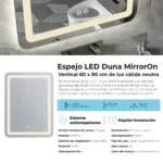 Espejo LED Rectangular Duna Vertical MirrorOn 60x80 cm Luz Cálida - Imagen 8