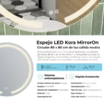 Espejo LED Circular Kora MirrorOn 80x80 cm Luz Cálida - Imagen 8