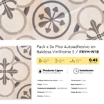 Piso Vinílico Autoadhesivo en Baldosas Azulejos Vinilhome 2 Balam 1.5 mm SXP PVC Tránsito Residencial Frigg 0.45m² - Imagen 6