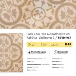 Piso Vinílico Autoadhesivo en Baldosas Azulejos Vinilhome 2 Litza 1.5 mm SXP PVC Tránsito Residencial Frigg 0.45m² - Imagen 6