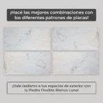 Piedra Flexible Natural 61x122 cm Blanco Luna Piedrafina Pack x10 - Imagen 2