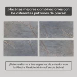 Piedra Flexible Mármol 61x122 cm Verde Selva Piedrafina Pack x10 - Imagen 2