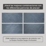 Piedra Flexible Natural 61x122 cm Negro Profundo Piedrafina Pack x10 - Imagen 2