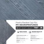 Piedra Flexible Natural 61x122 cm Negro Profundo Piedrafina Pack x10 - Imagen 3