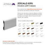Zócalo de EPS Atrim Classic 70 mm PVC Plata Mate