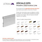 Zócalo de EPS Atrim Extra Line 100 mm PVC Plata Mate
