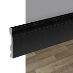 Zócalo de EPS Atrim Extra Line 100 mm PVC Negro Mate 250 cm