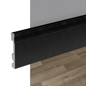 Zócalo de EPS Atrim Extra Line 100 mm PVC Negro Mate 250 cm