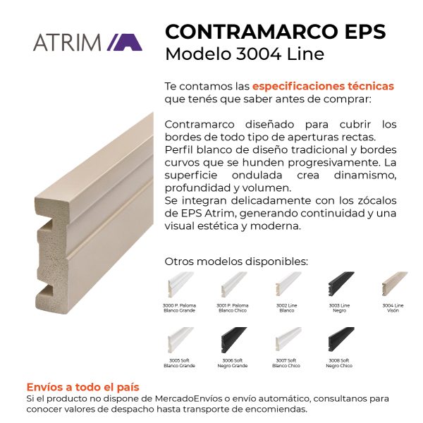 Contramarco Atrim Line 50 mm EPS PVC Visón Mate