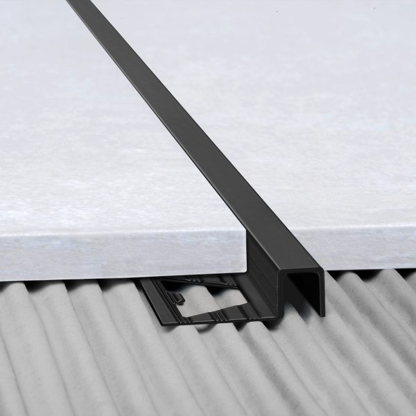 Guardacanto Quadra Atrim 12x10 mm Aluminio Carbón Mate