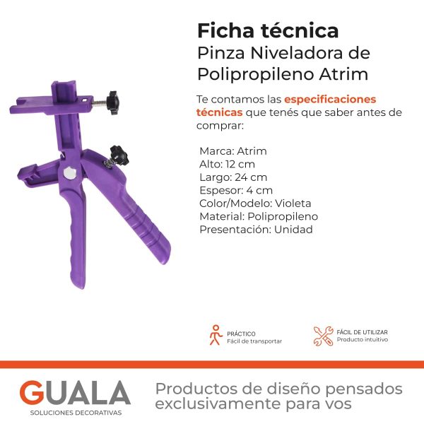 Pinza Niveladora de Polipropileno Atrim