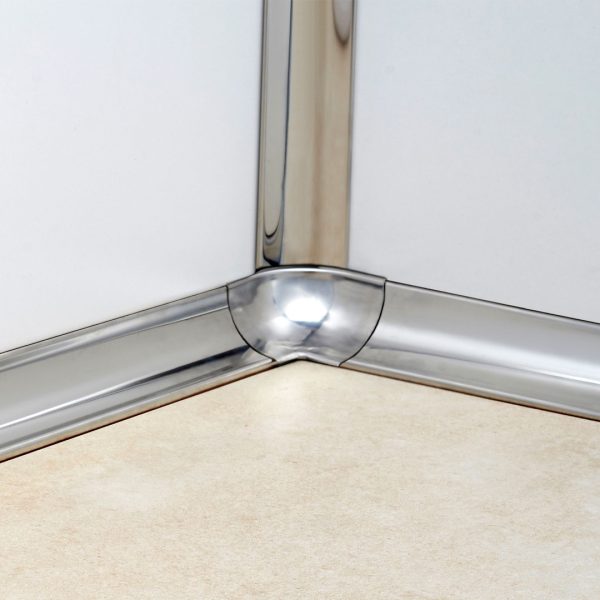 Esquinero Sanitario Interno 3 Planos Atrim 38x38 mm Acero Inoxidable Brillante
