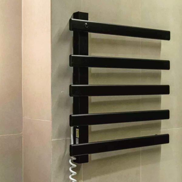 Toallero Eléctrico Atrim Jet 53 x 48 cm Acero Inoxidable Negro Mate