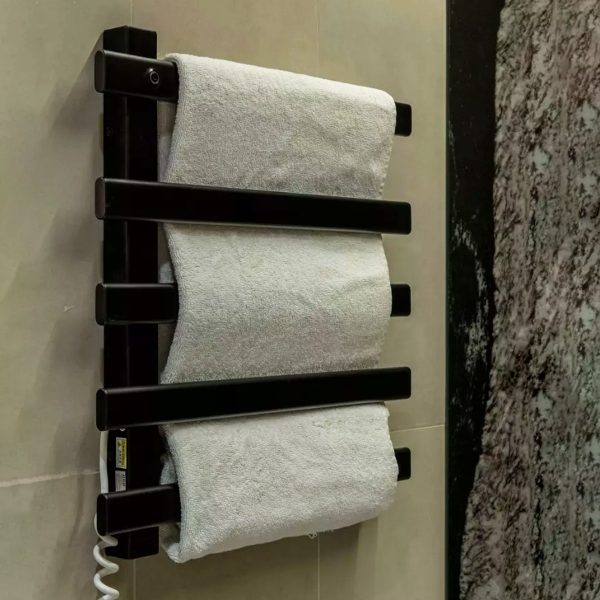 Toallero Eléctrico Atrim Jet 53 x 48 cm Acero Inoxidable Negro Mate
