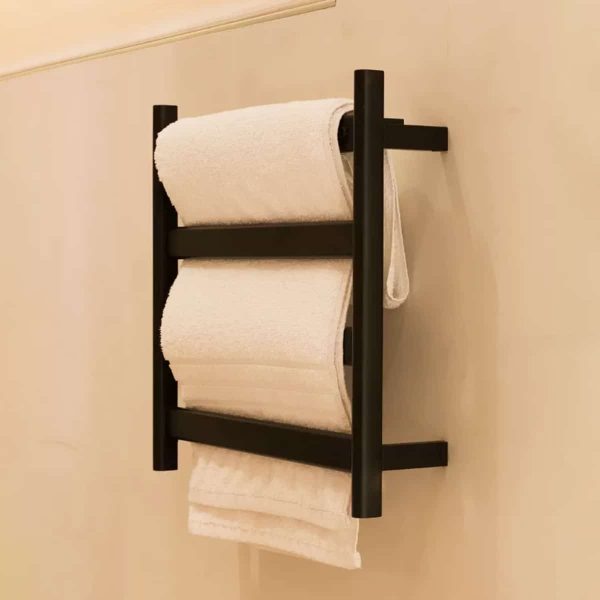 Toallero Eléctrico Atrim Singular 45 x 49 cm Acero Inoxidable Negro Mate