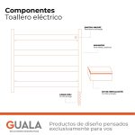 Toallero Eléctrico Atrim Singular 45 x 49 cm Acero Inoxidable Negro Mate