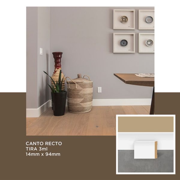 Zócalo de Pino Kflooring Recto Prepintado 94 mm Blanco