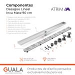 Desagüe Lineal Atrim Aqua Inca 90 cm Acero Inoxidable Mate