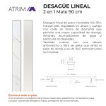 Desagüe Lineal Atrim 2 en 1 Aqua 90 cm Acero Inoxidable Mate