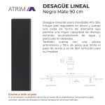 Desagüe Lineal Atrim Aqua Negro 90 cm Acero Inoxidable Mate